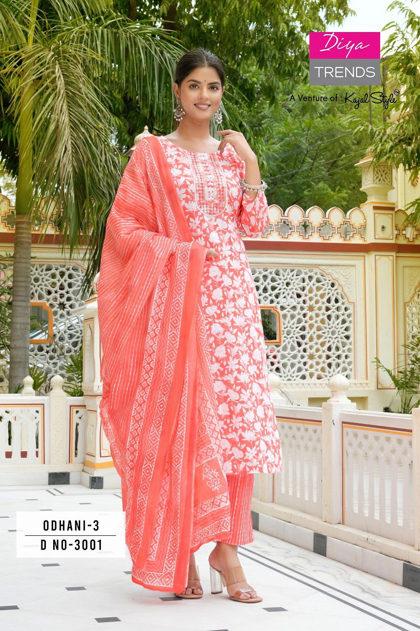 Odhani Vol 3 By Diya Printed Cotton Kurti With Bottom Dupatta Wholesale Shop In Surat